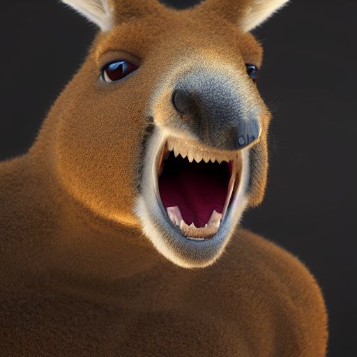 pettyboar303 a kangaroo with angry face baring its teeth
