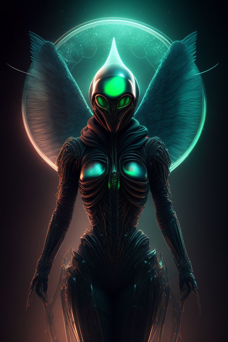 Borderless: Alien, write (((Alien))) at the bottom of the image