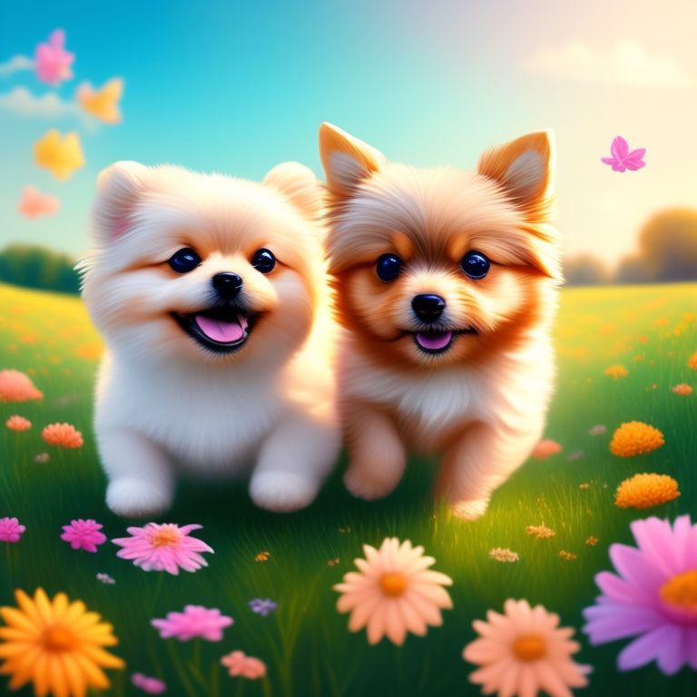 tart-pigeon69: one yorkshire puppy and one pomeranian puppy