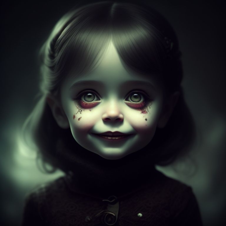 creepy little girl art