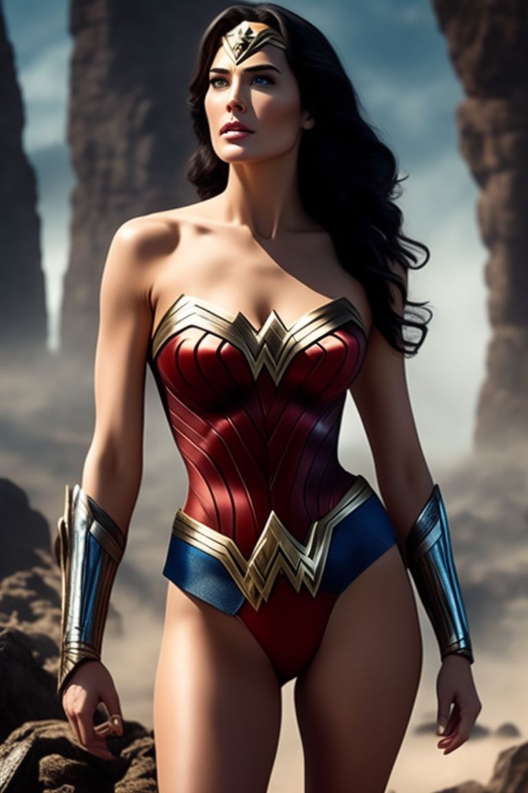 digital-seal347: Wonder Woman in thong no bra