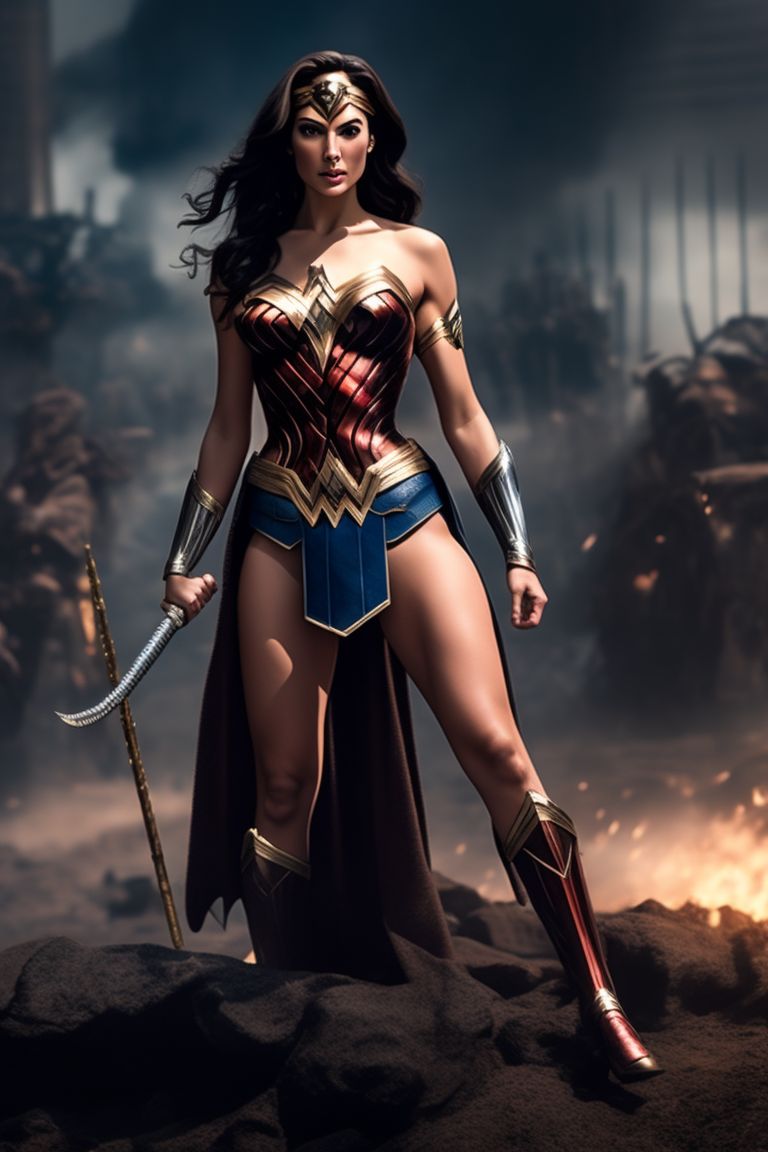 digital-seal347: Wonder Woman without clothes spreading legs