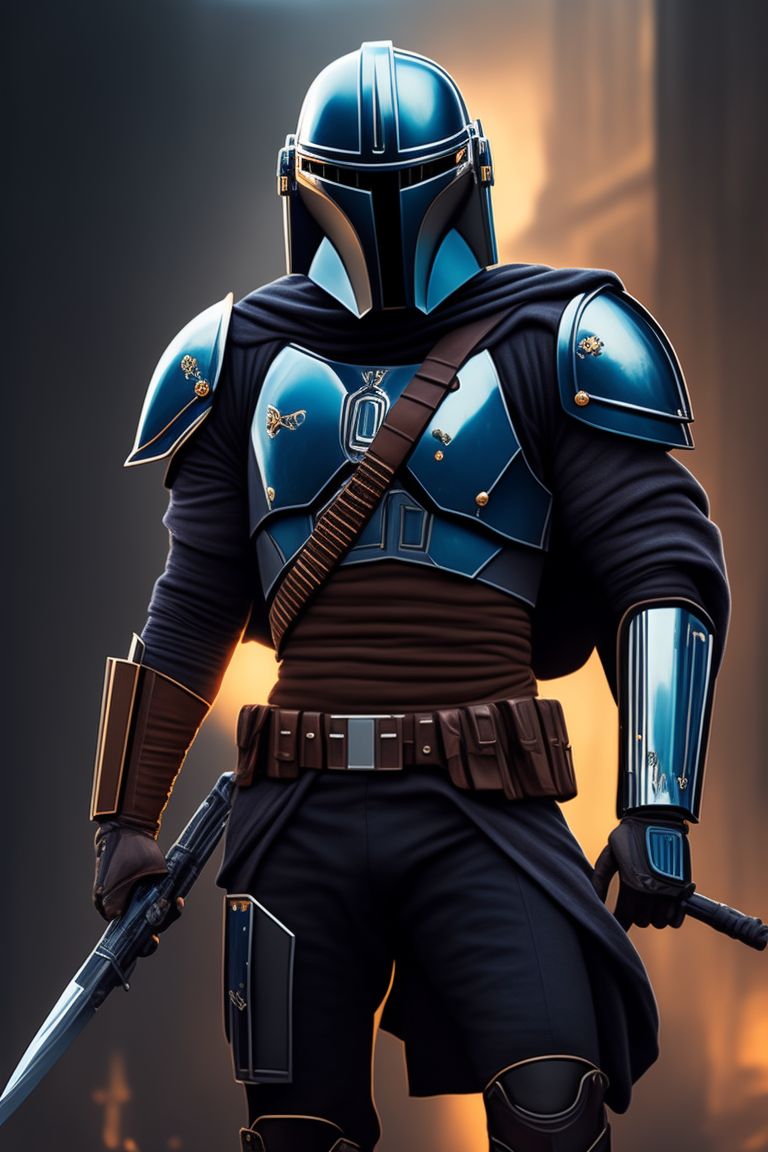 jaded-bee266: Mandalorian is dark blue armor with off-white colored ...