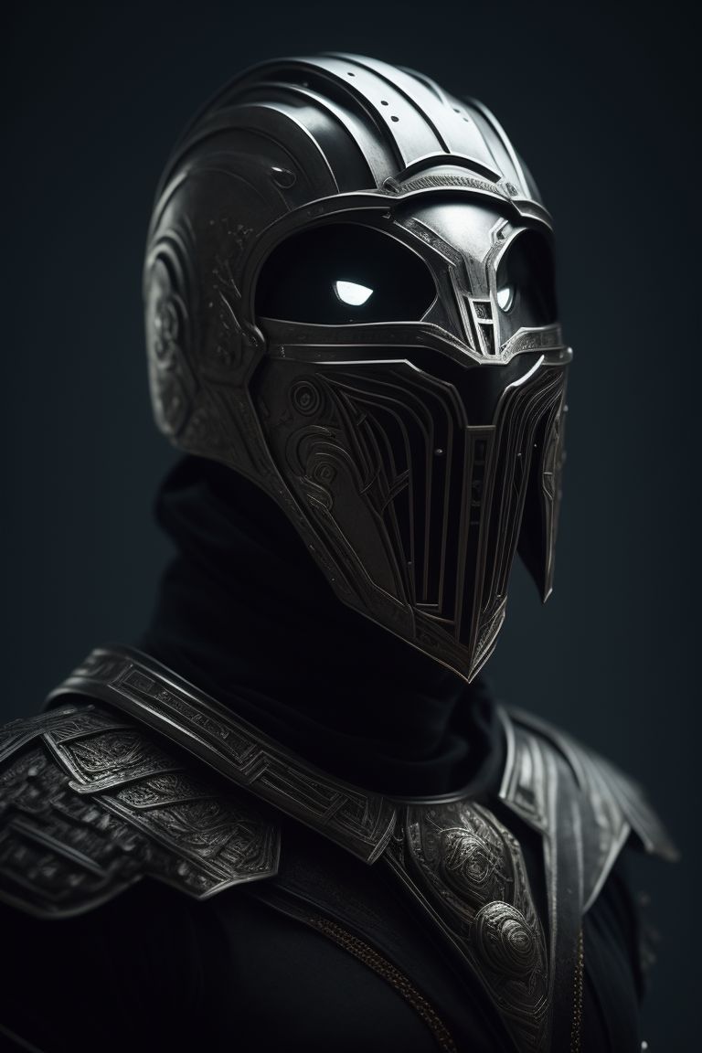 Noob saibot in gladiator armor and helmet