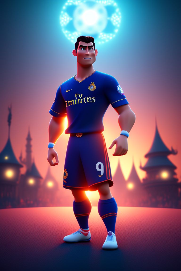 standing centered, Pixar style, 3d style, disney style, 8k, Beautiful, cristiano
