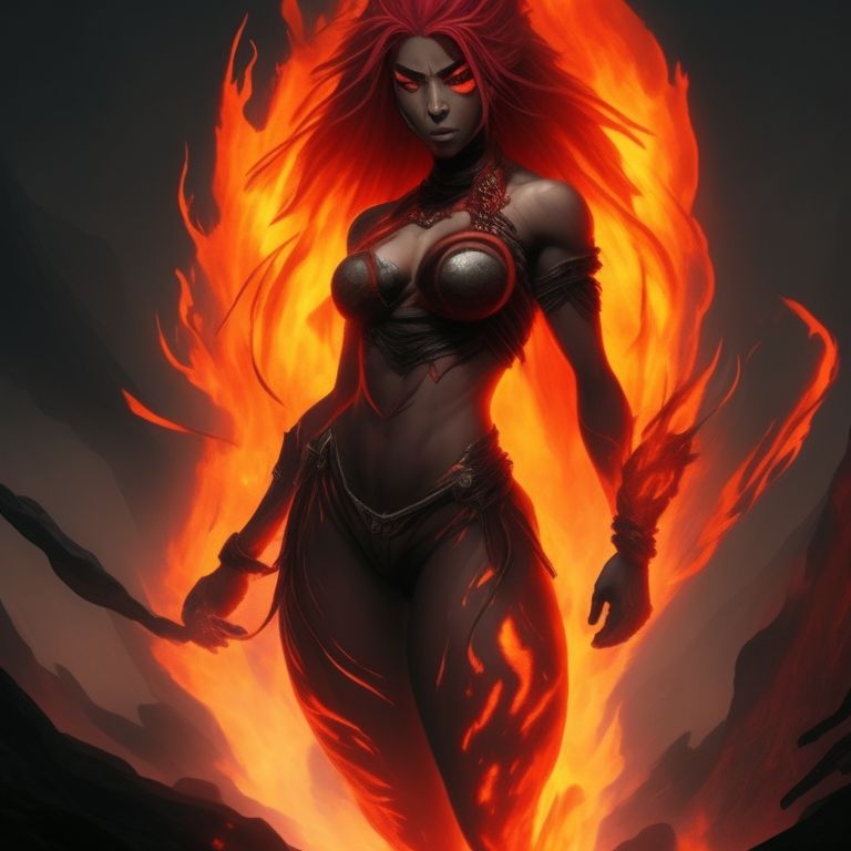 Smart Donkey354 Powerful And Fearsome Female Fire Genasi With Skin