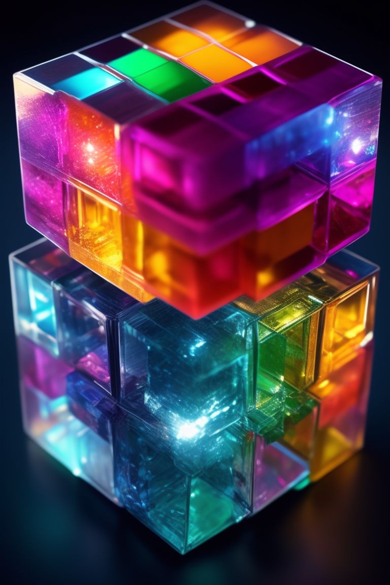 crystal rubik's cube, Pastel colors, Low saturation, by a digital artist on artstation, Highly detailed, Intricate, Smooth, Sharp focus.
