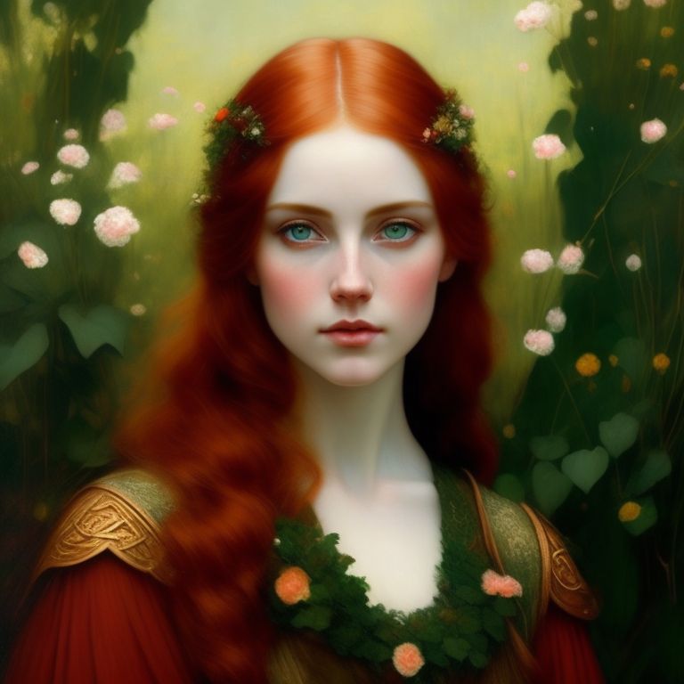 worldly-crow60: an Irish beauty maiden, natural green eyes, red