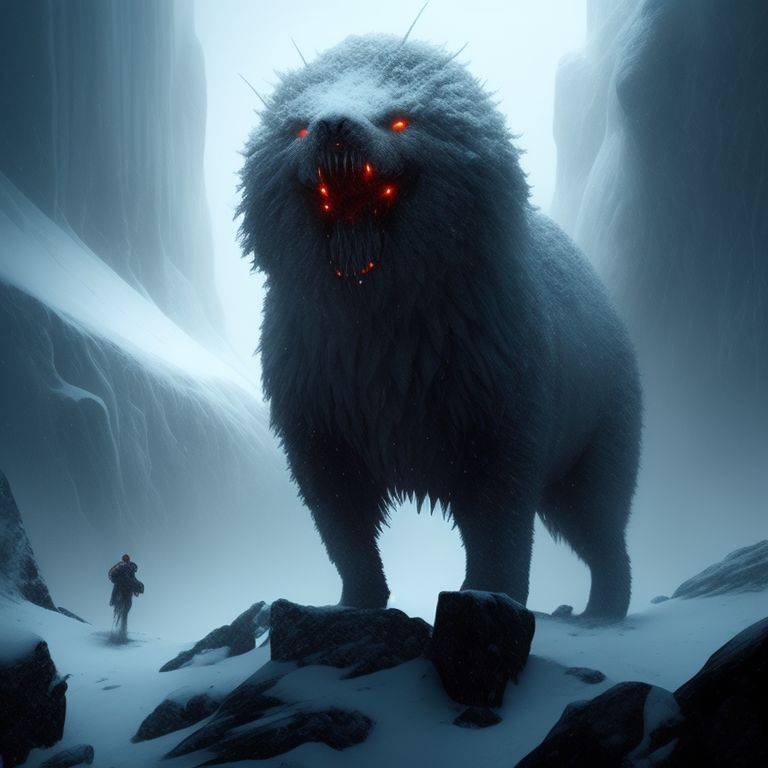 light-salmon411: A horrifying snow monster with pure white fur and an  elongated snout with sharp teeth