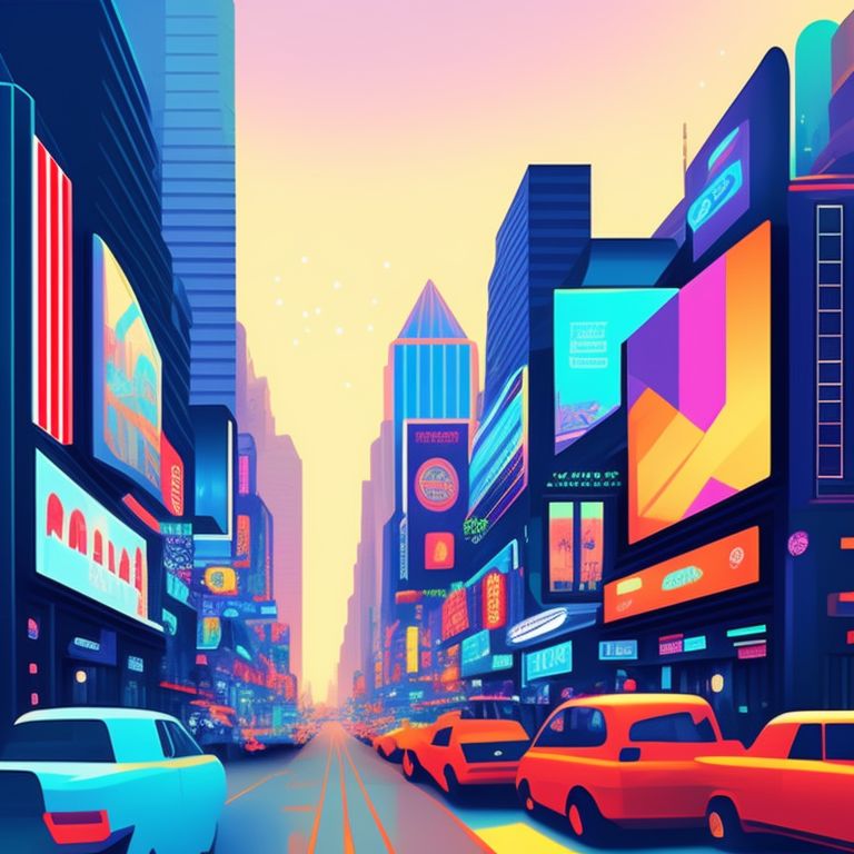 addison: A futuristic cityscape filled with colorful holographic ...