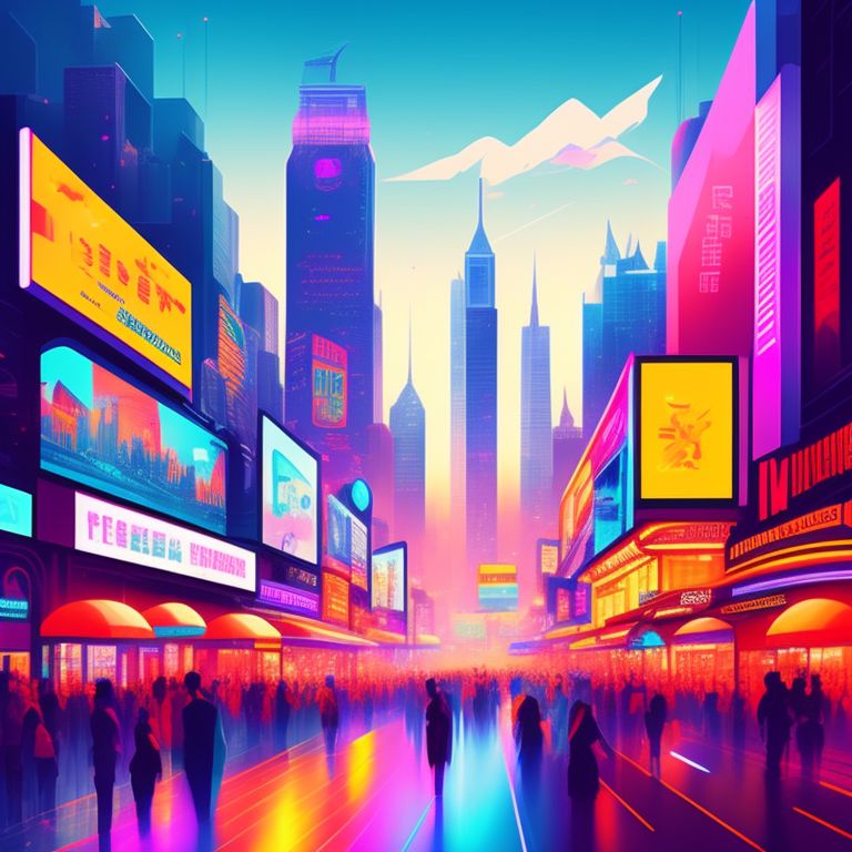 Addison: A Futuristic Cityscape Filled With Colorful Holographic 