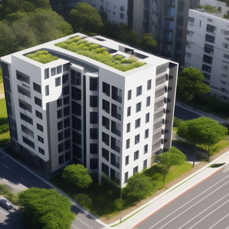 pastviper809 generate a 3d rendering of a 4storey high apartment