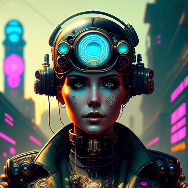 frilly-hawk344: steampunk girl face, clockwork, pistons, steam, mech ...