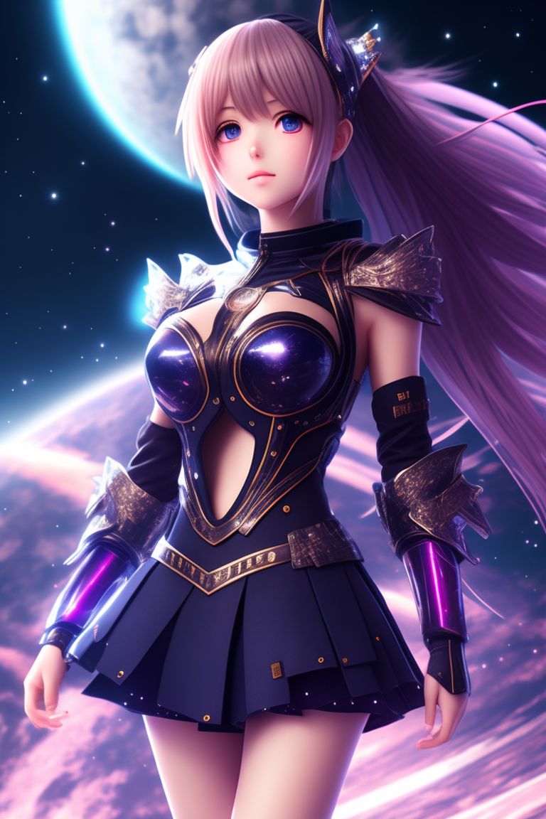 windingkoala59 anime girl wearing space fantasy clothes