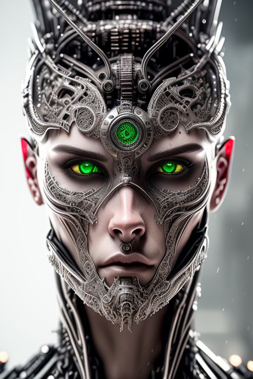 Borderless: Caucasian male character, white skin, green feline eyes