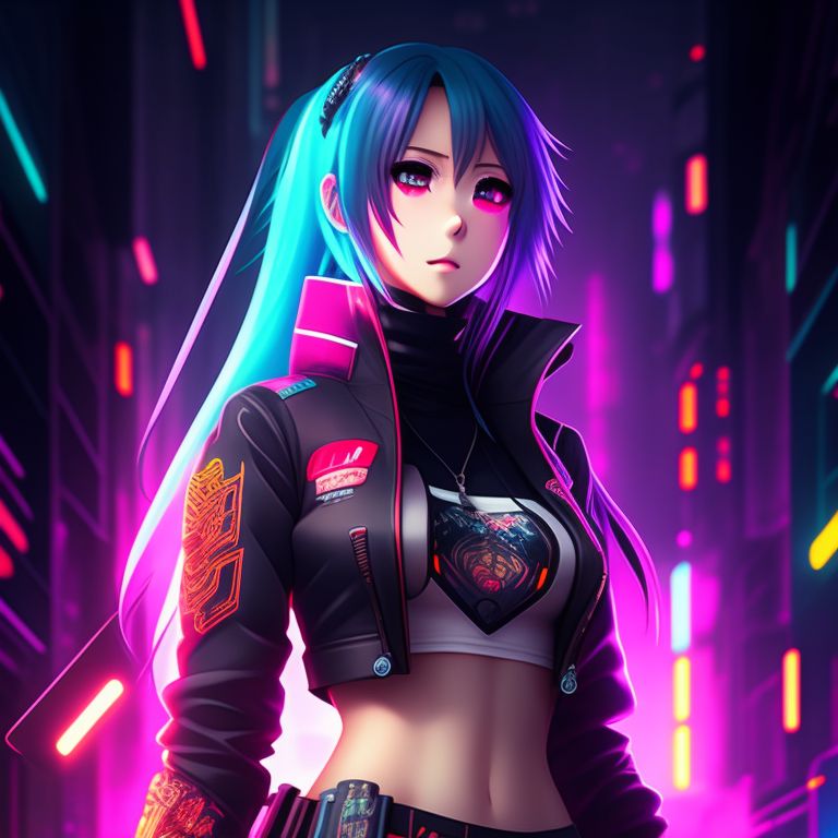 winding-koala59: cyberpunk Anime girl with mid-length white hair playing on  her phone