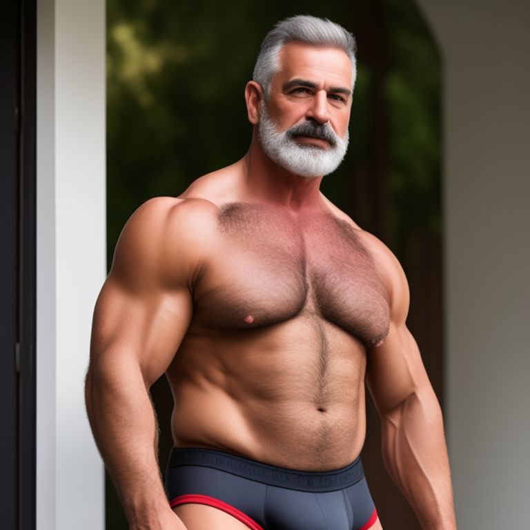 Mellow Otter809 Hairy Guy 60 Yo Muscle Big Bulge Underwear Very Hairy Chest Photo 9437