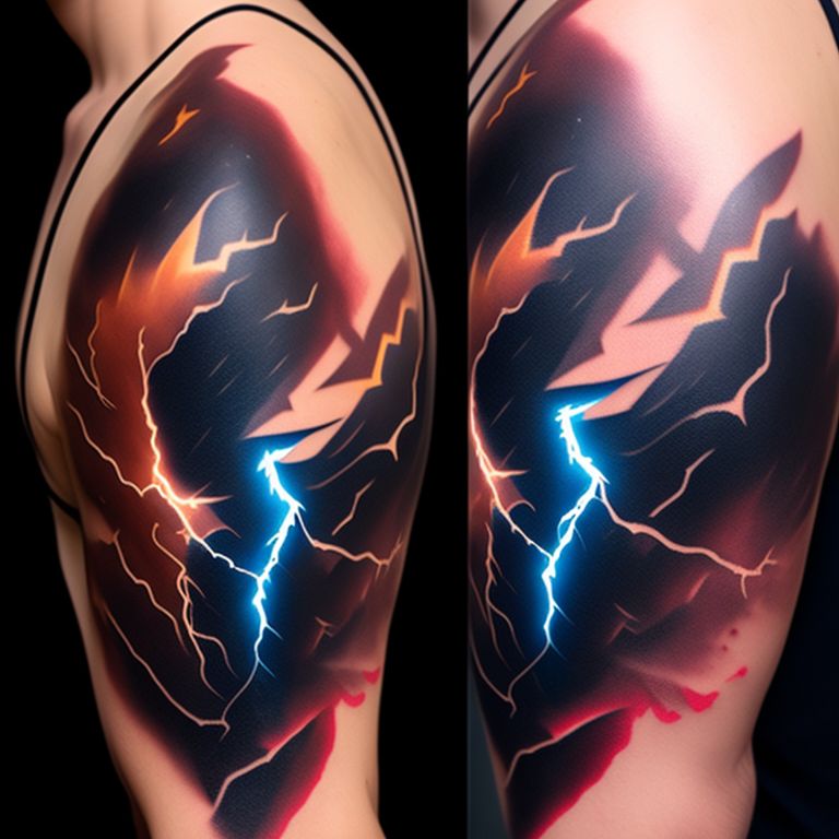 Realistic Lightning Tattoo