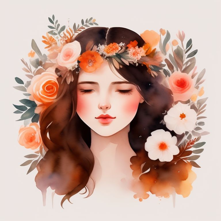Girl With Flower Crown Drawing Easy Best Flower Site
