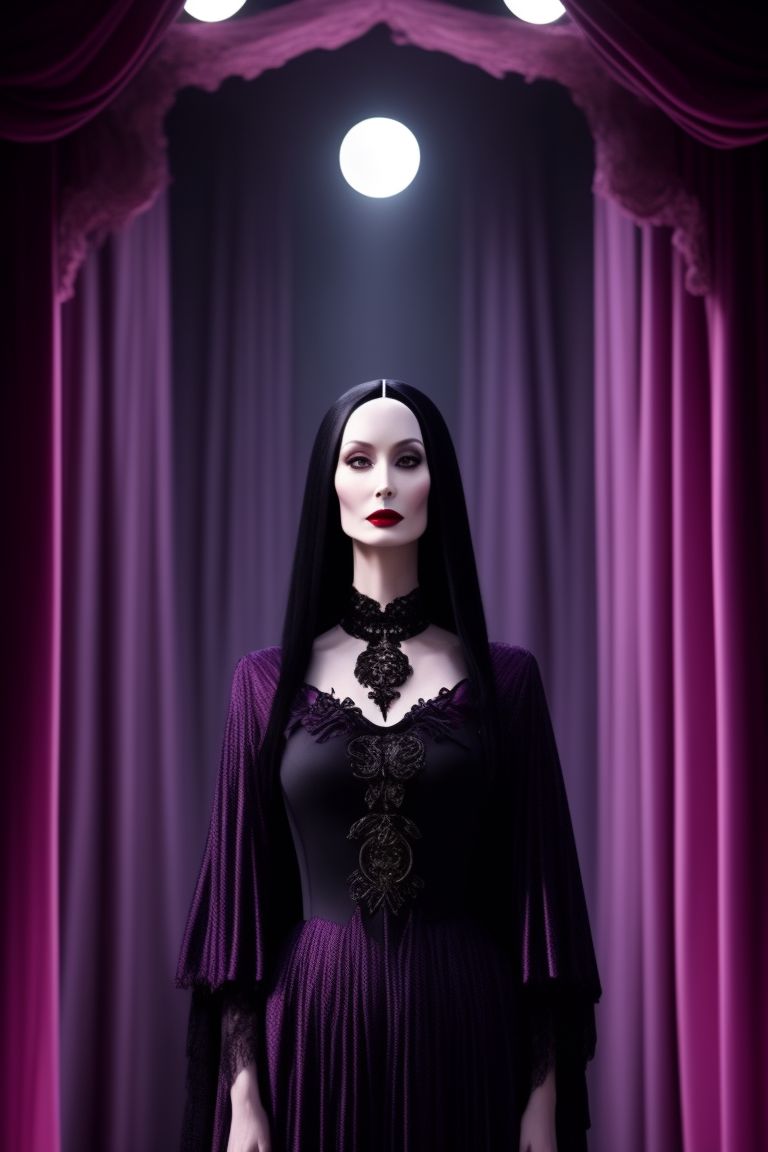 roughdunlin906 Morticia Addams pink dress