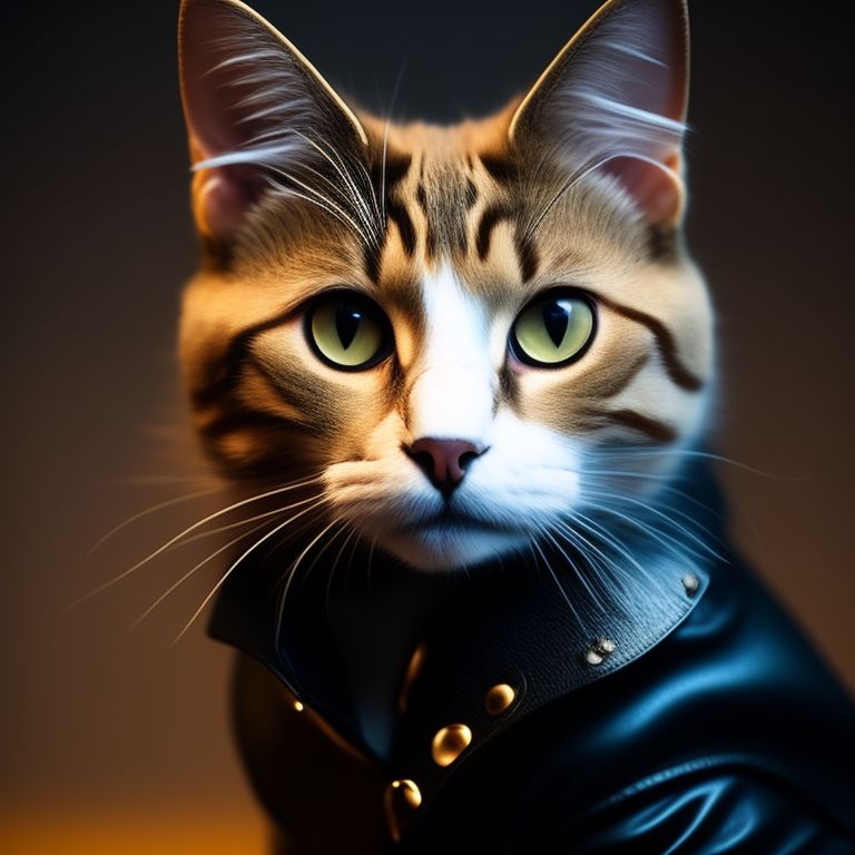 Leather best sale jacket cat