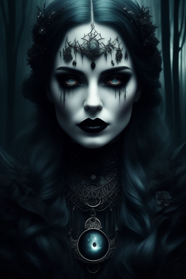 Gothic Victorian Vampire Grunge Full Body Showing Witch Beautiful
