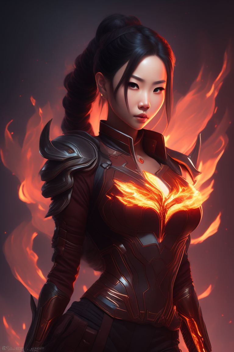 Merematrix: full body fire warlock that looks like Jessie Mei Li with ...