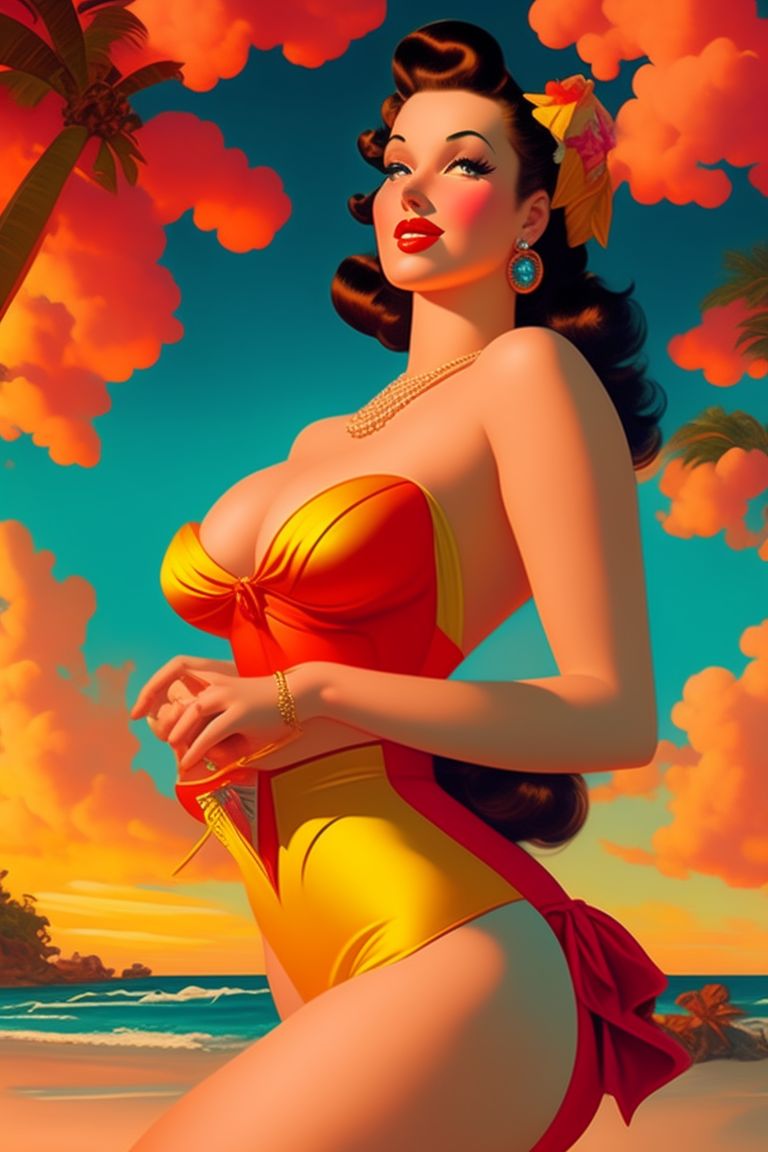 grown-goose962: Colorful pin-up art, by Gil Elvgren