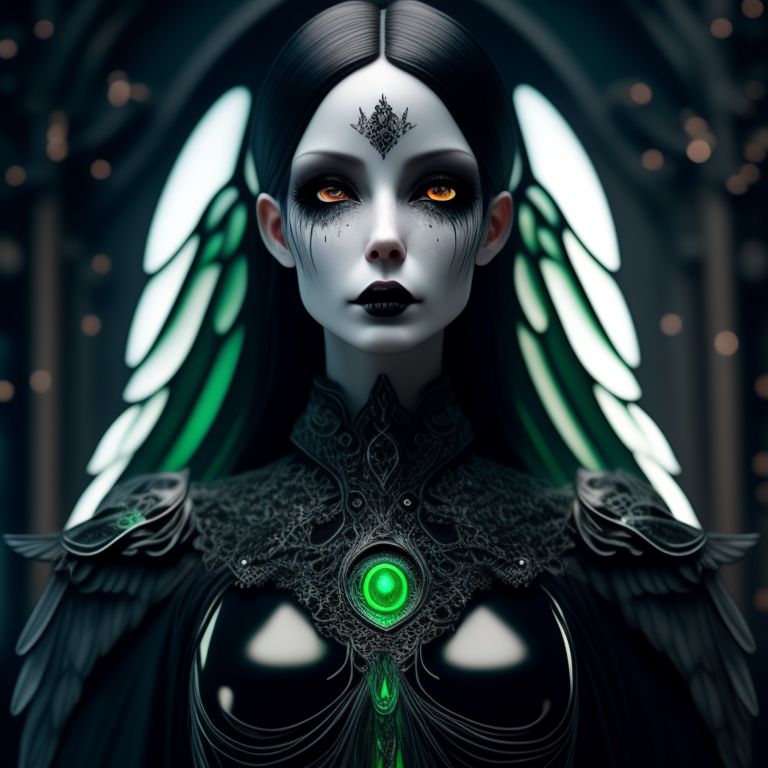 greendove736 pale, female, completely white eyes, white hair