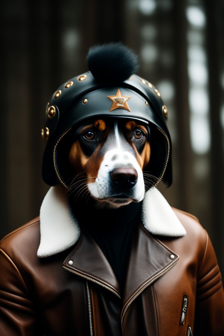 agile-falcon816: A dog animal cosplaying as a biker, dressed in a ...