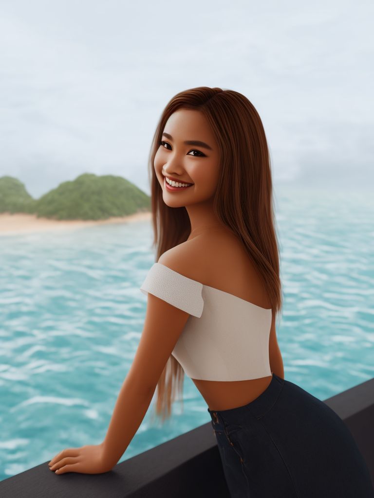 past-kudu995: beautiful malay girl smiling at the camera with the sea in  the background