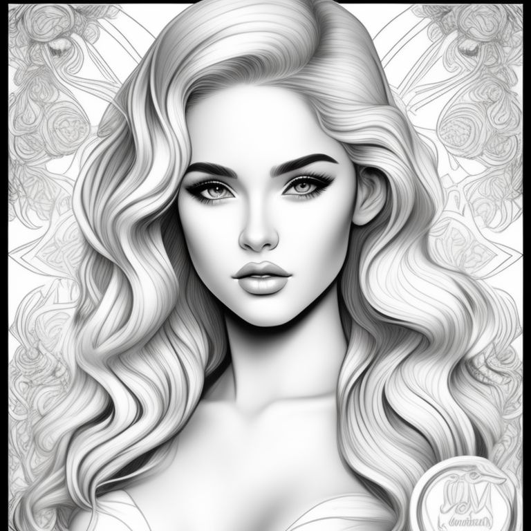 same-goose624: black and white, coloring page, blonde bombshell ...