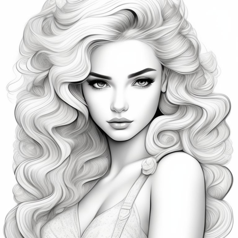 same-goose624: black and white, coloring page, blonde bombshell ...