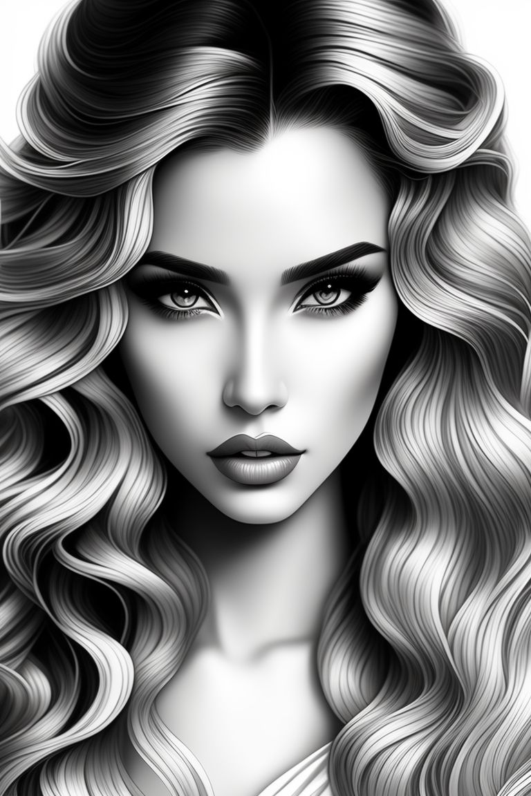 same-goose624: black and white, coloring page, blonde bombshell ...