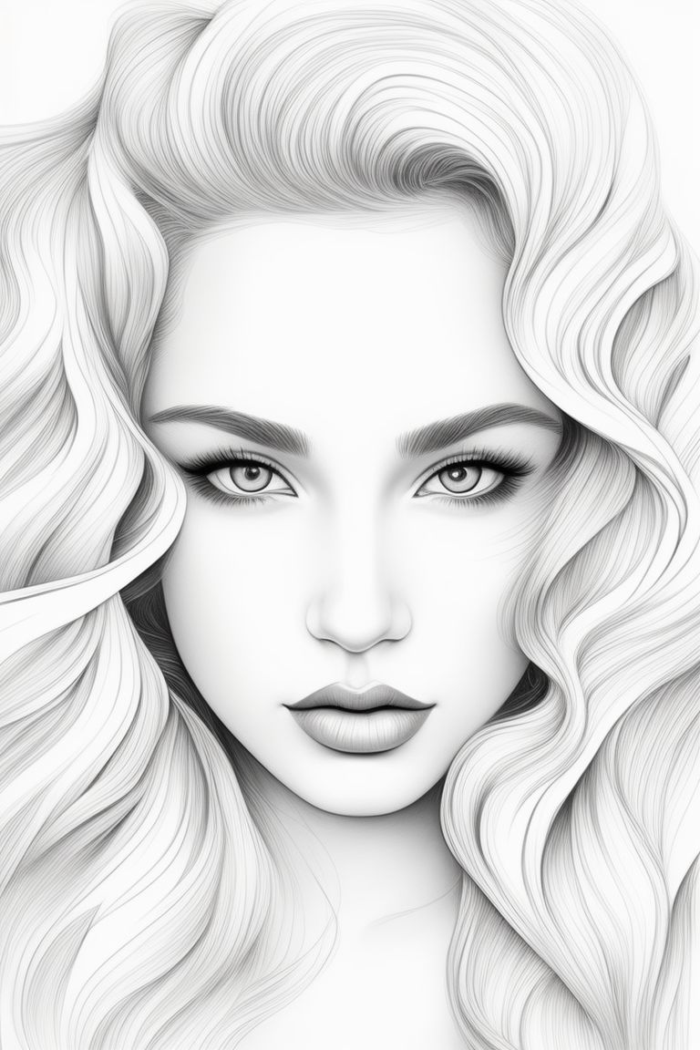 same-goose624: black and white, coloring page, blonde bombshell ...