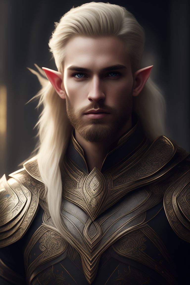 slimy-quelea620: cleric in full armor, light skin, handsome, elegant, high  cheekbones, blond hair, radiant, blond three days beard, full body image