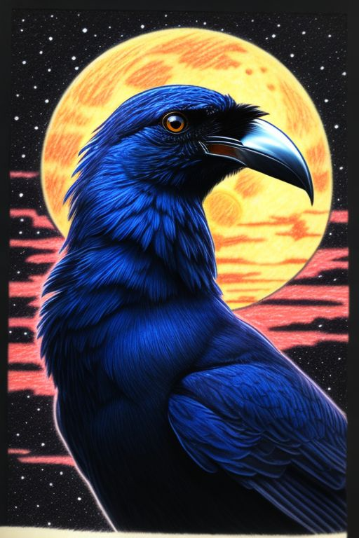 AlitzelTian: stained glass window of the head of a crow in a close up ...
