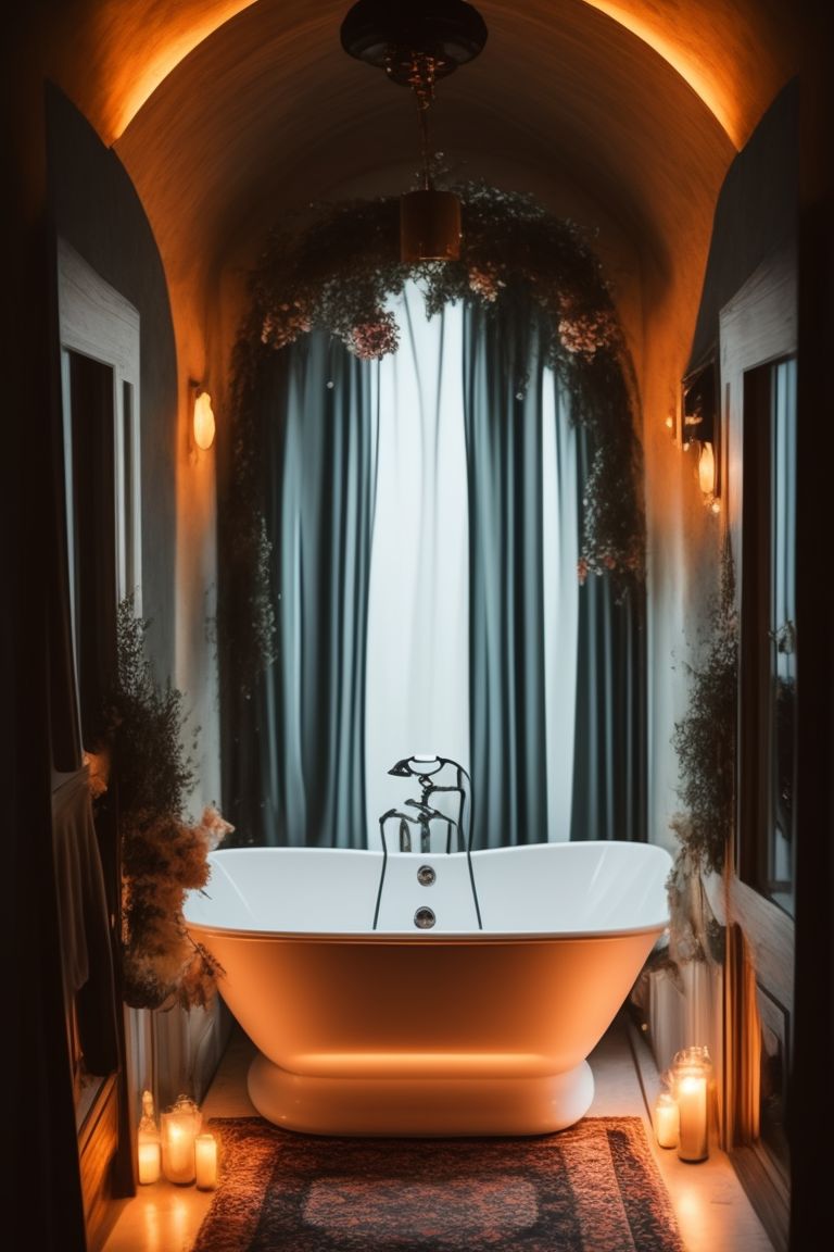 impure-deer189: create a romantic candlelit bathroom