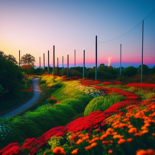 itchyrail796 wild beautiful flowers off a highway, with winding