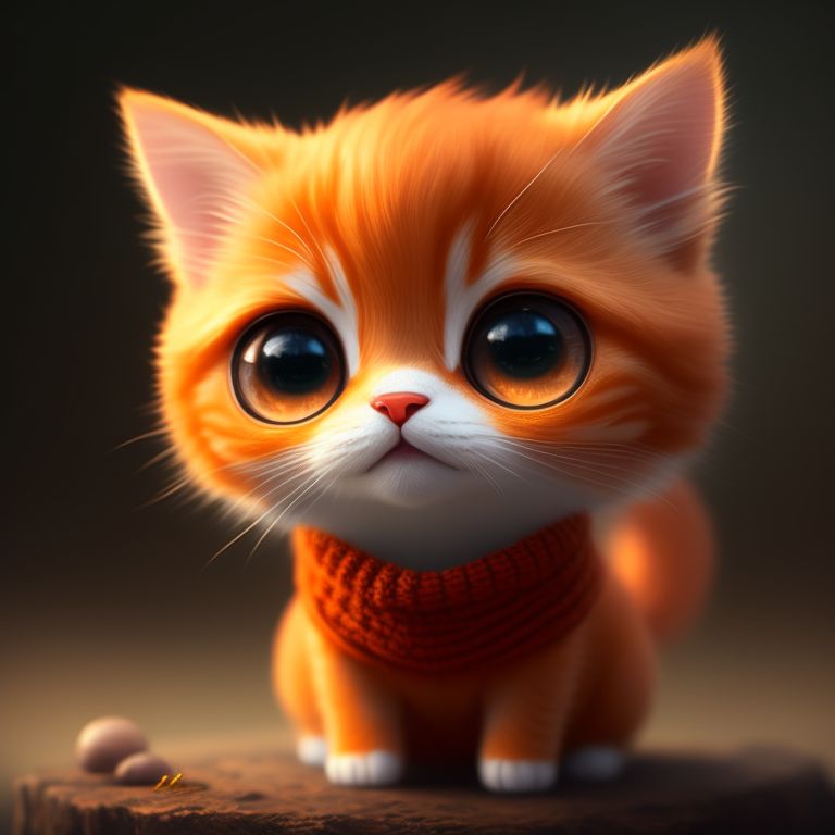 hungry-llama458: A cute orange cat smile wearing sweater avatar