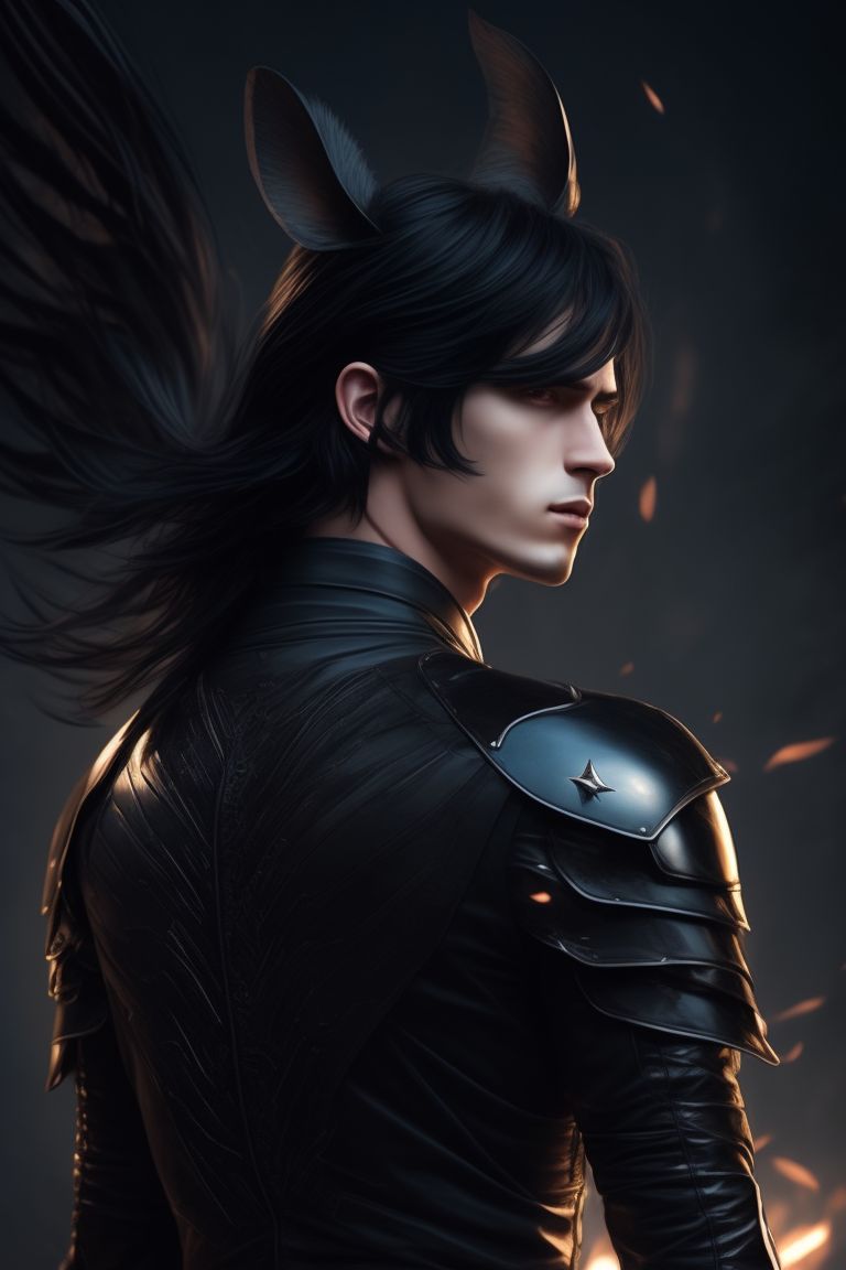 Male Kitsune Black Hair