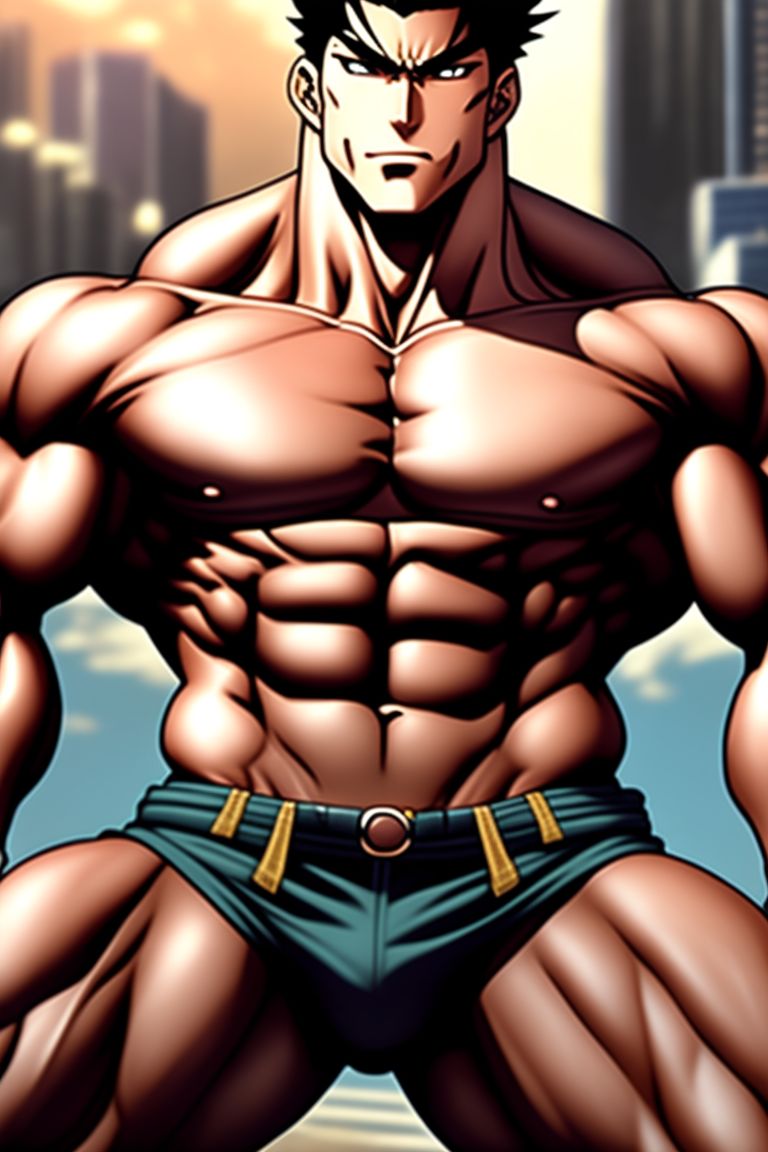 Muscular anime male