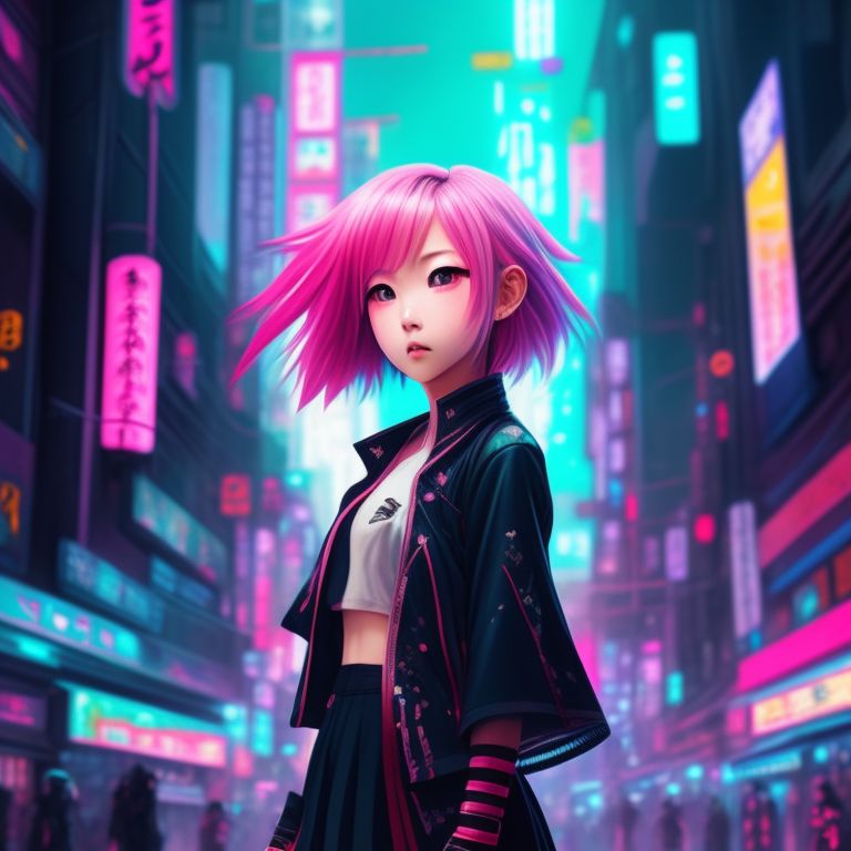 empty-seal361-a-japanese-high-school-girl-with-pink-hair-and-green