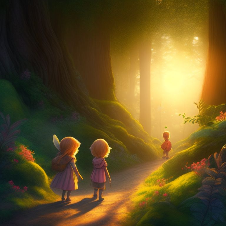 worthy-whale330: elf, elven children, boy, girl, boy and girl together