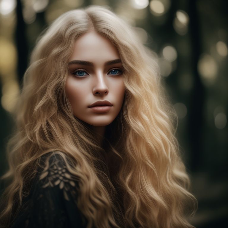 dopey-fly83: Color photo of a beautiful woman, Long blonde hair ...