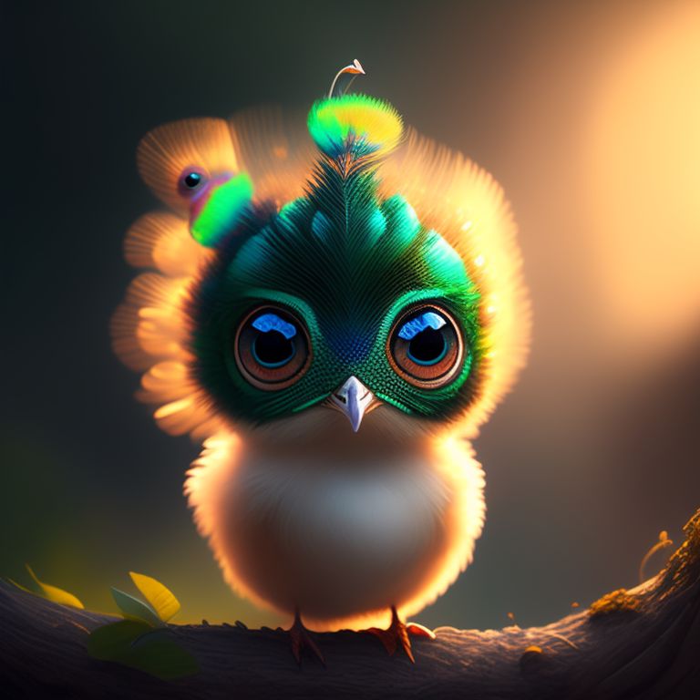 cute baby peacock