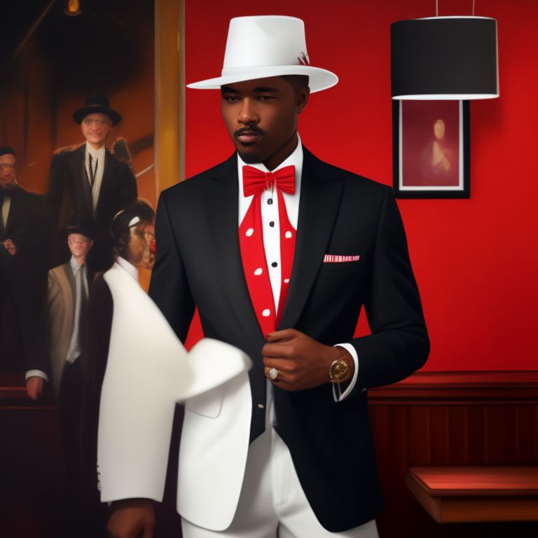 White tux with deals red bow tie