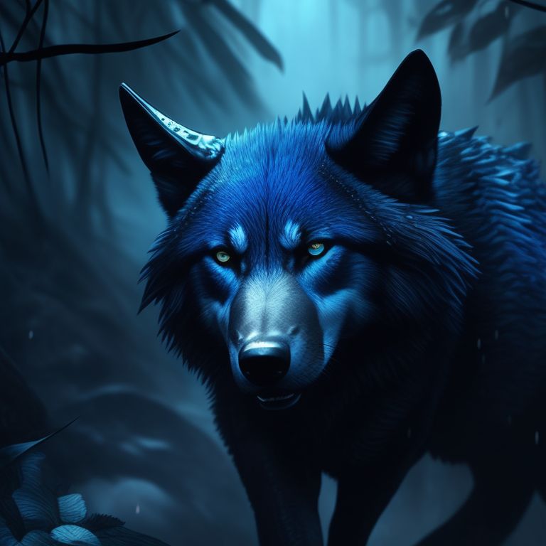 blue wolf drawing
