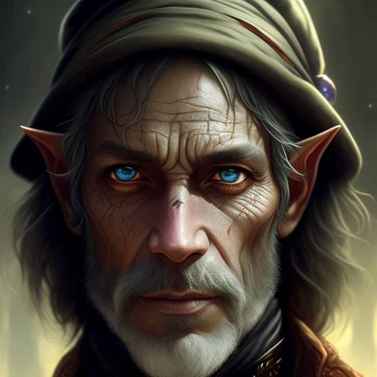 poor dirty ugly beggar, elf, elven, ultra detailed fantasy, dndbeyond, bright, colourful, realistic, dnd character portrait, pathfinder, pinterest, art by ralph horsley, dnd, rpg, face close-up, portrait, ugly, Fantasy character art, Fantasy art, Male elf, Dirty, scarred