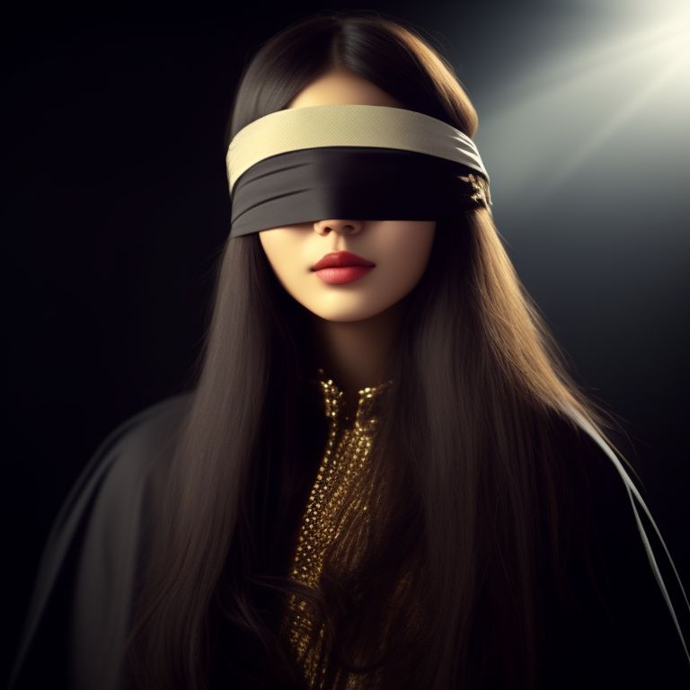 Premium AI Image  Girl blindfolded super detailed with side